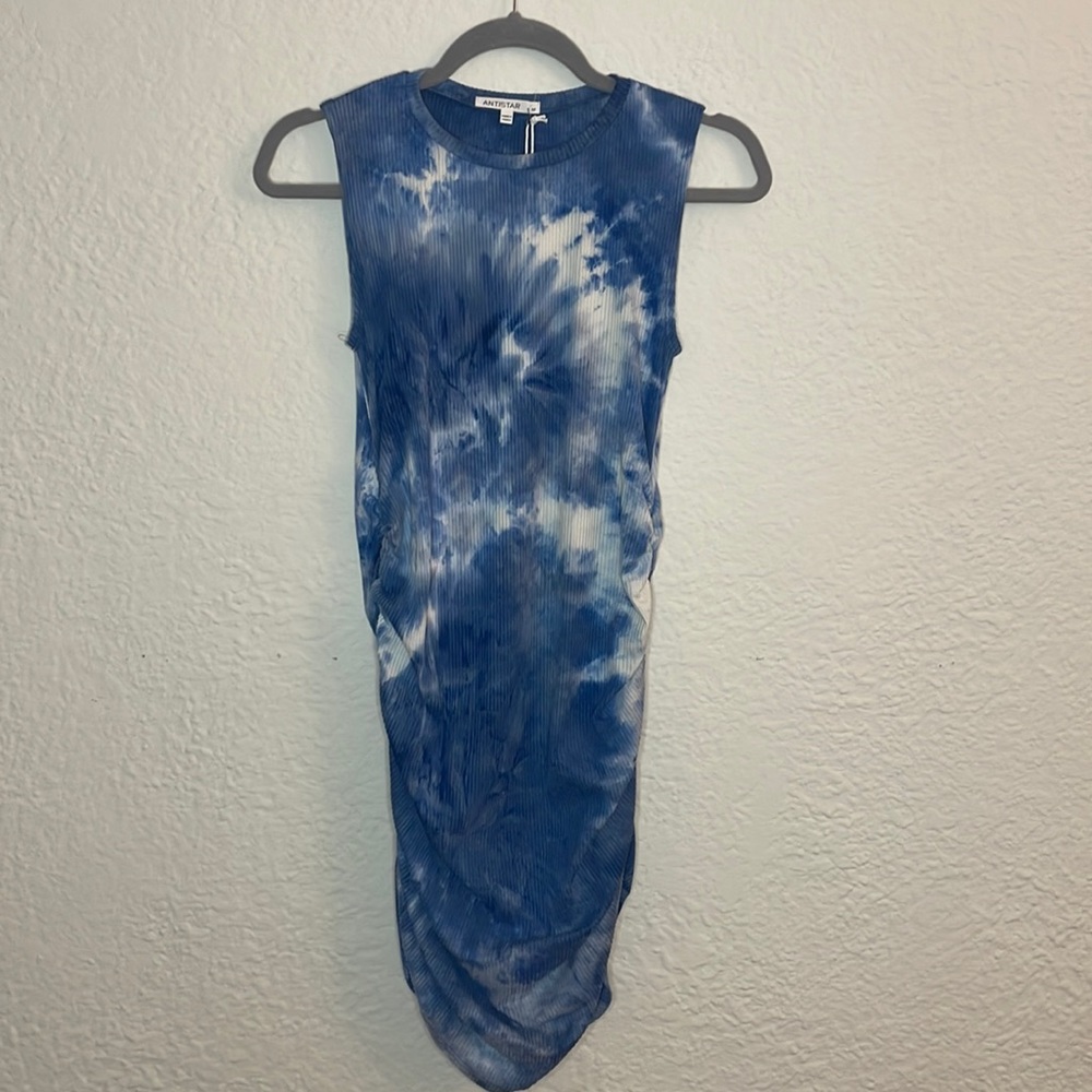 Tie dye tank top dress midi length